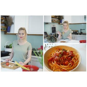 Laura Cosoi te învață să gătești paste cu sos de roșii. E cea mai simplă rețetă pe care o poți încerca