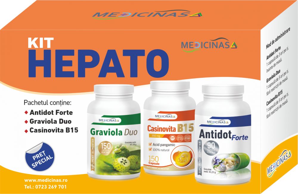 KIT HEPATO - pentru susținerea funcțiilor hepatice și protecția ficatului + GRATUIT la prima comandă cartea Ce mănânci ca să vindeci ficatul