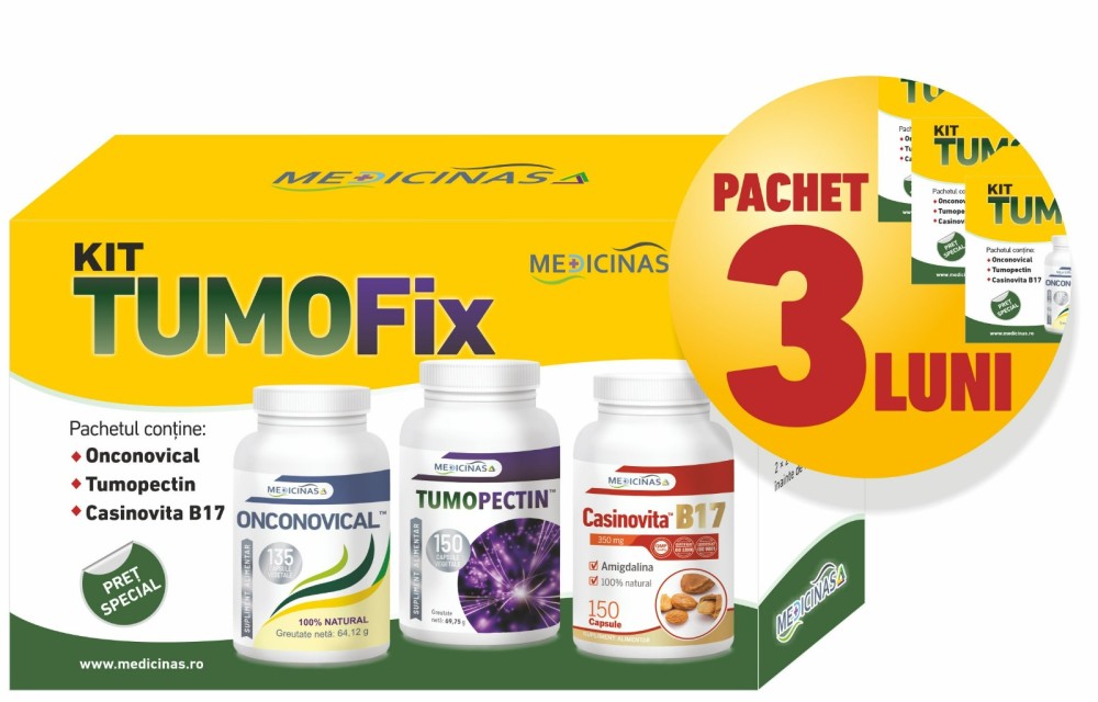 3 Luni KIT TUMOFIX - pentru stoparea celulelor rele - GRATUIT la prima comanda cartea ”Ce mănânci ca să combați cancerul”