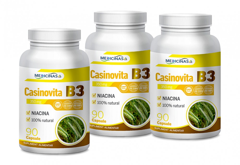 CASINOVITA B3 - 2+1 Gratuit - Vitamina B3 (Niacina) - Pachet 3 luni