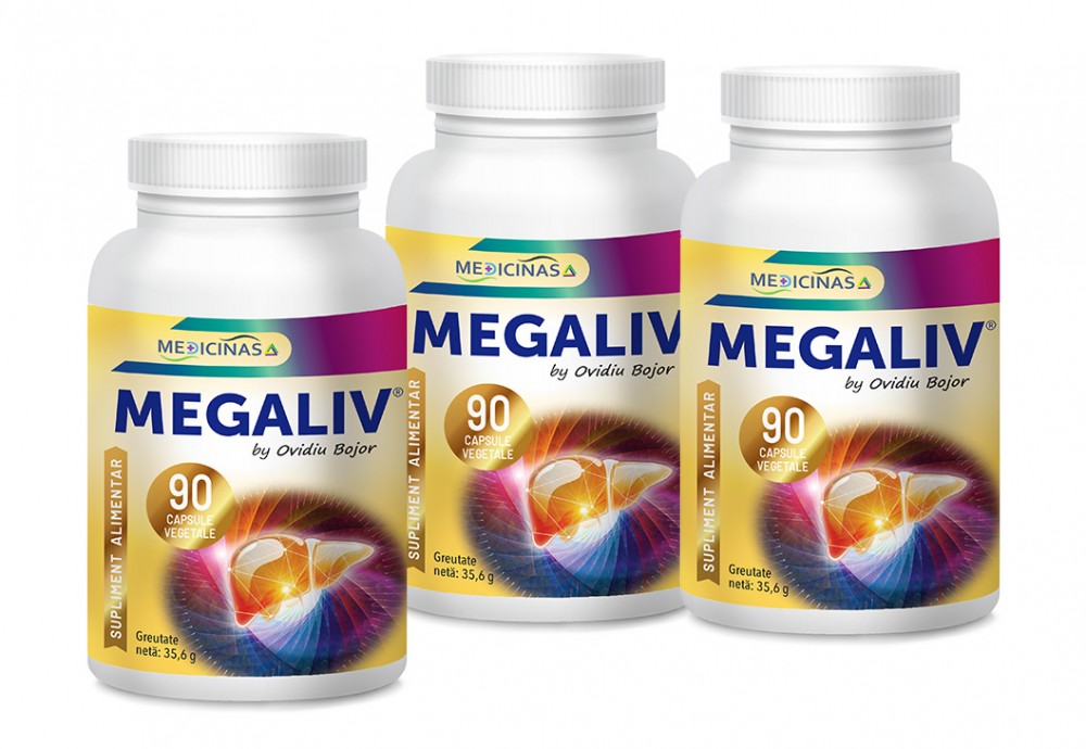 MEGALIV - 2+1 Gratuit - Pachet 3 luni + GRATUIT la prima comandă cartea Ce mănânci ca să vindeci ficatul